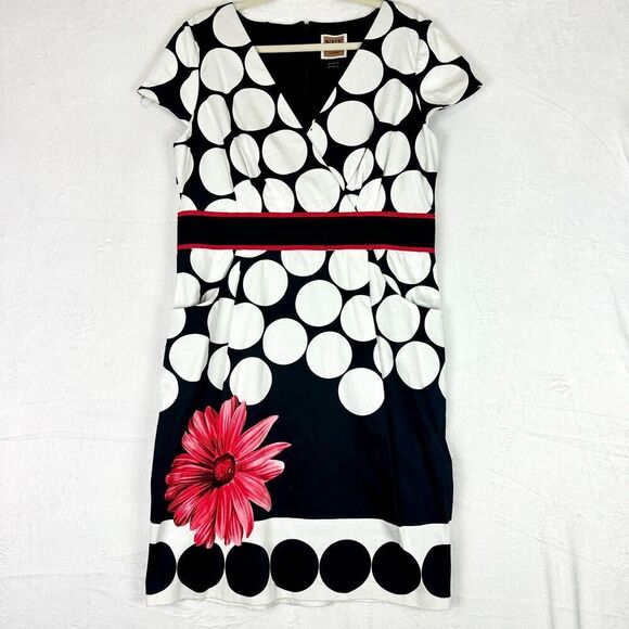 Nue By Shani Sheath Dress Size 16 NWT Circle Print Shaping Body Architecture - Picture 1 of 8
